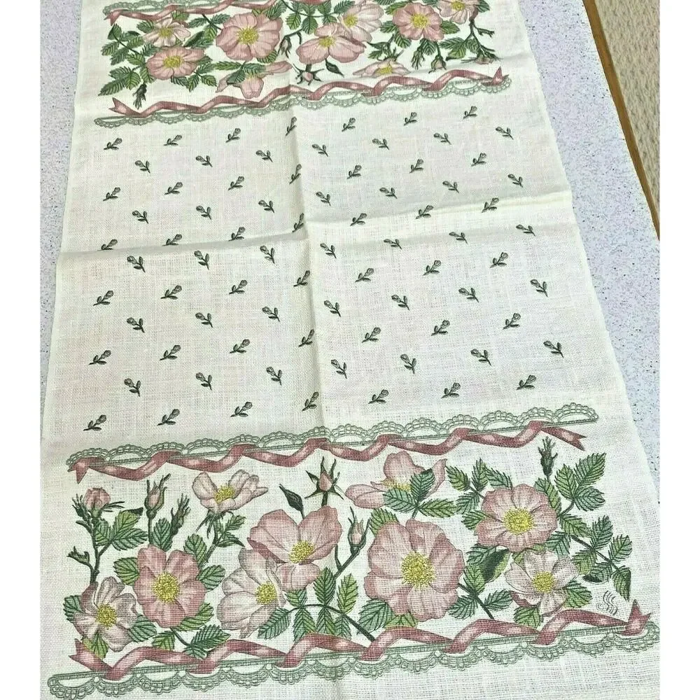 Vintage 1990's linen kitchen tea towel 26